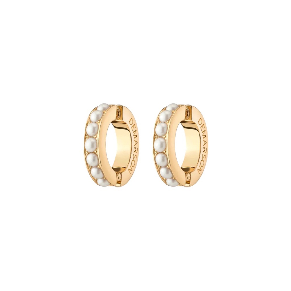 DEMARSON Eden Pearl-Embellished 12K Gold-Plated Ear Cuffs Earrings Clip On $225